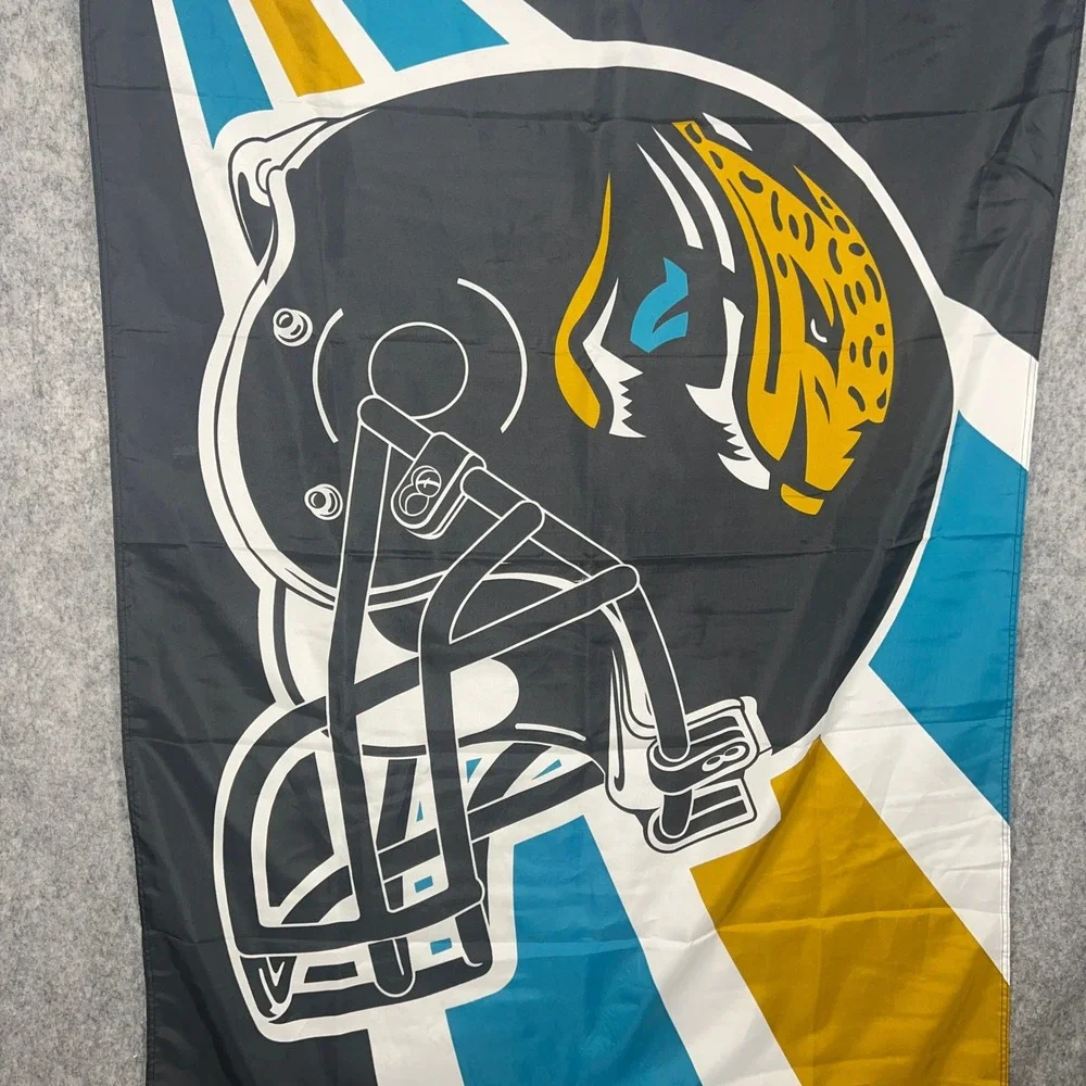 Jacksonville Jaguars NFL Flag 3x5 Banner Emerson USA Helmet Logo Teal Black Gold